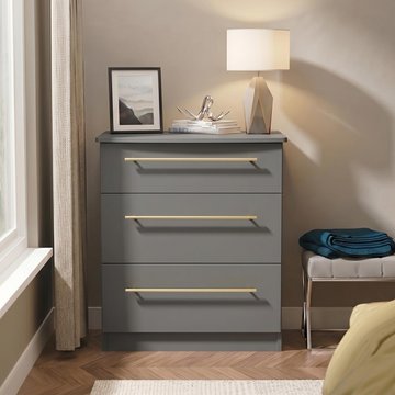 Haworth chest - 3 drawer - small - grey
