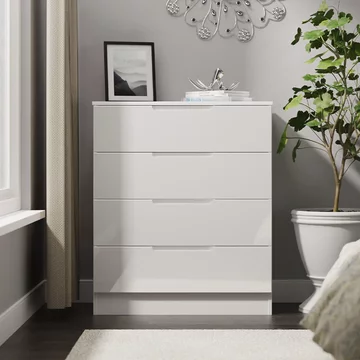 Milan chest - 4 drawer - white gloss