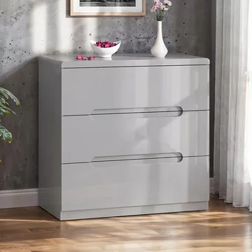 Manhattan chest - 3 drawer - grey high gloss