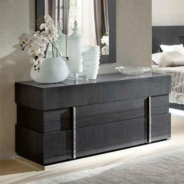 Montecarlo wide chest - 3 drawer - grey koto high gloss