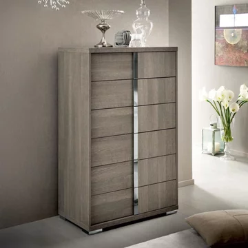 Tivoli tall chest - 6 drawer - grey wood