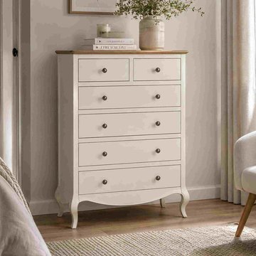 Camille chest - 4+2 drawer - french style - ivory
