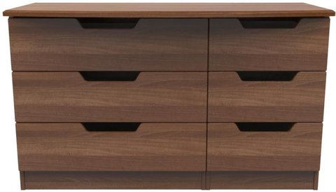 Bella dresser - 6 drawer - midi - walnut