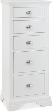 Hampstead white tall chest - 5 drawer