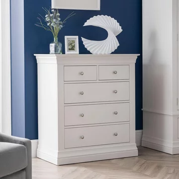 Clermont chest - 3+2 drawer - white