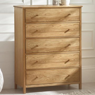 Coxmoor chest - 5 drawer - oak