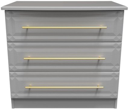 Faye chest - 3 drawer small - grey ash