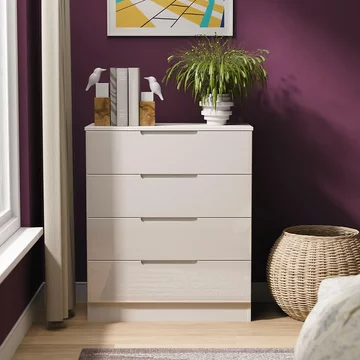 Milan chest - 4 drawer - cashmere gloss