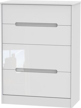 Monaco chest - deep - 4 drawer - white gloss