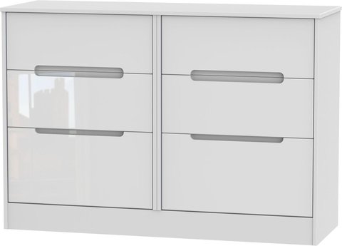 Monaco chest - midi - 6 drawer - white gloss
