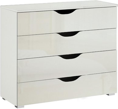 Arnstein chest - 4 drawer - alpine white & white high gloss