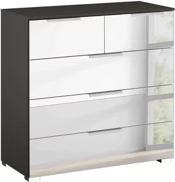 Miramar mirrored chest - 3+2 drawer - graphite