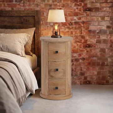 Silvasa chest - 3 drawer - narrow - drum - mango wood