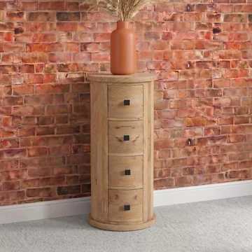 Silvasa chest - 4 drawer - narrow - drum - mango wood