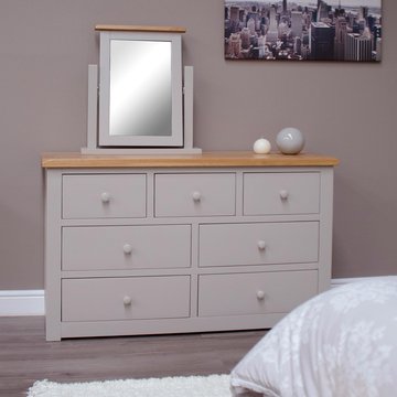 Diamond painted chest of drawers - 4+3 drawer - wide