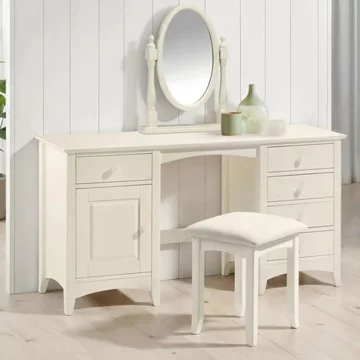 Cameo double dressing table - white