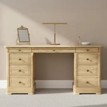Moreno double pedestal dressing table - oak