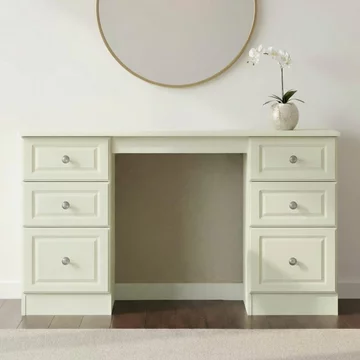 Pembroke dressing table - double - 6 drawer - cream
