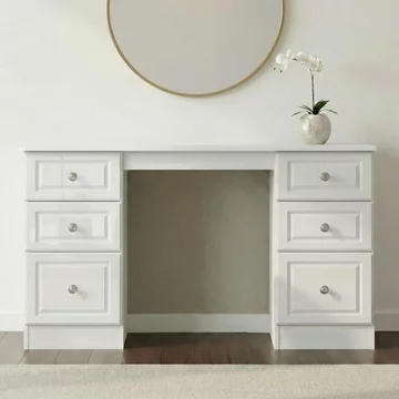 Pembroke dressing table - double - 6 drawer - white gloss