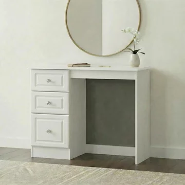 Pembroke dressing table - single - 3 drawer - white