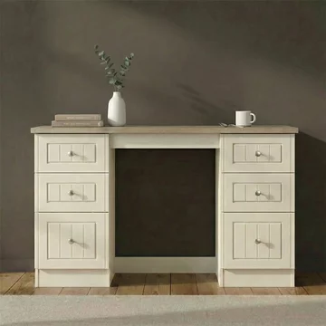 Vienna dressing table - 6 drawer - double - cream