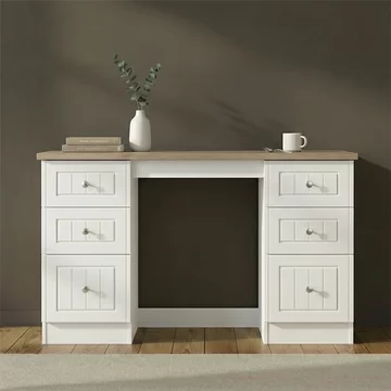 Vienna dressing table - 6 drawer - double - porcelain