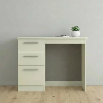Knightsbridge dressing table - 3 drawer - single - cream gloss