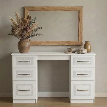 Dorset dressing table - 6 drawer - double - white