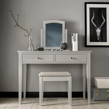 Ashby soft grey dressing table - drawer