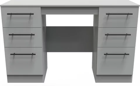 Beverley dressing table - 6 drawer - double - grey