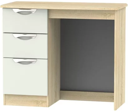 Camden dressing table - 3 drawer - single - gloss cashmere and oak