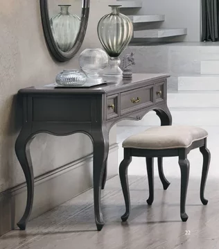 Verdi italian dressing table - 3 drawer - grey - french style