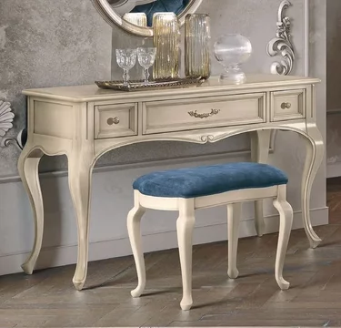 Verdi italian dressing table - 3 drawer - ivory - french style