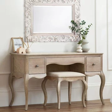 Camille dressing table with stool - french style - oak