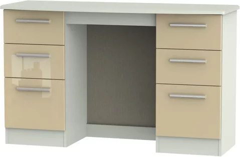 Knightsbridge dressing table - double - 6 drawer - mushroom and cashmere matt