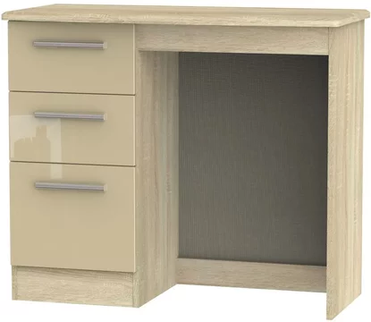 Knightsbridge dressing table - single - 3 drawer - mushroom and oak