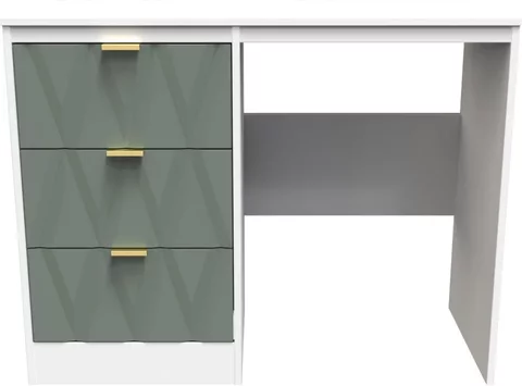 Las vegas dressing table - single - 3 drawer - white and green