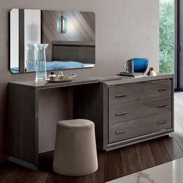 Elite italian dressing table - 3 drawer - silver birch