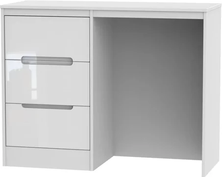 Monaco dressing table - single - 3 drawer - white gloss
