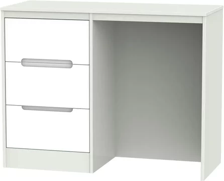 Monaco dressing table - single - 3 drawer - white and cashmere