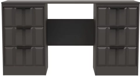 New york dressing table - double - 6 drawer - graphite