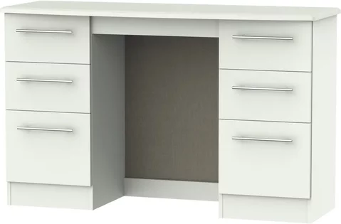 Sherwood double dressing table - 6 drawer - porcelain