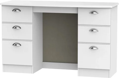 Victoria dressing table - 6 drawer - double - white