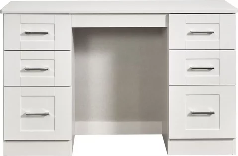 York dressing table - 6 drawer - double - white