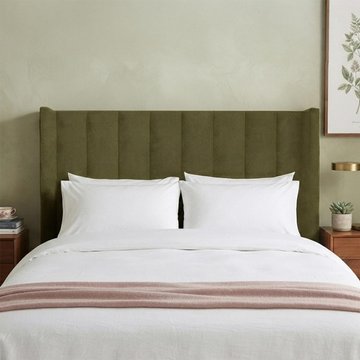Poppy floor standing headboard - olive green - fabric - sizes available