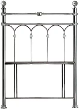 Krystal antique nickel metal headboard - 3ft single