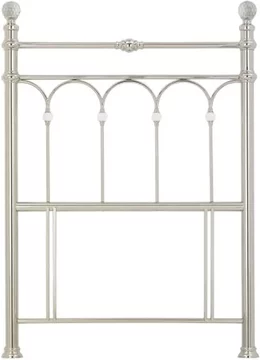 Krystal shiny nickel metal headboard - 3ft single