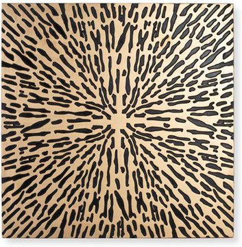 Bisericani decorative panel - gold and black wood - square - 120cm