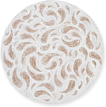 Cricova decorative panel - pickled white wood - round - 120cm