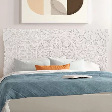 Radoyya headboard - white carved wood - 166cm